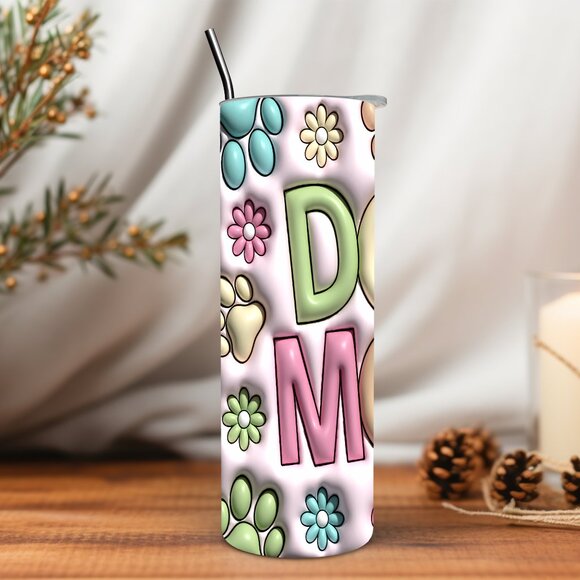 3D Inflated Dog Mom 20 oz Tumbler - Picture 3 of 5